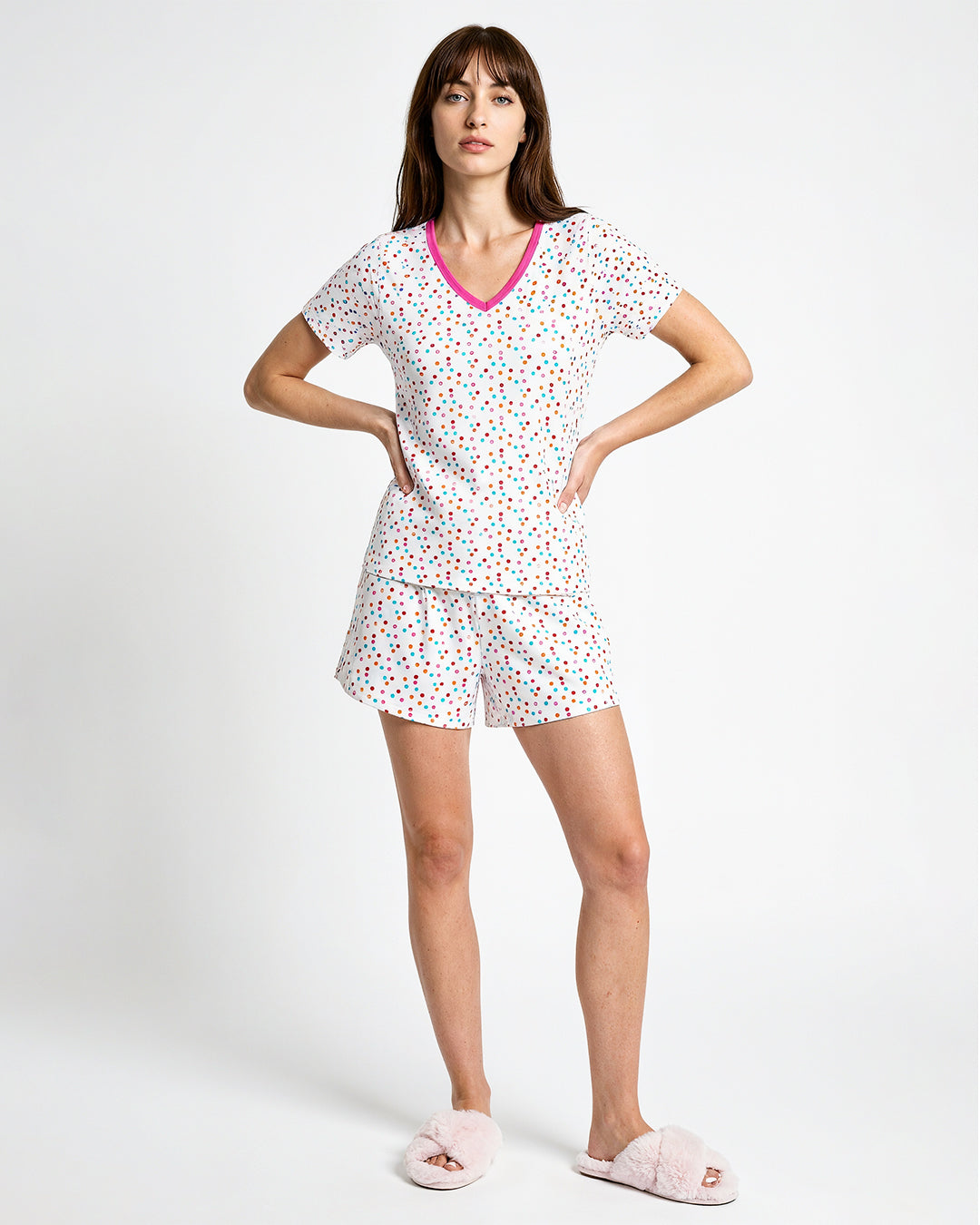 Berry Pop Cotton Shorts Set