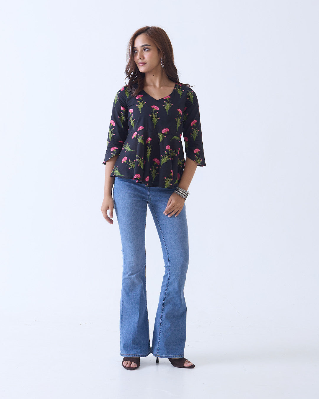 Black Camelia Top