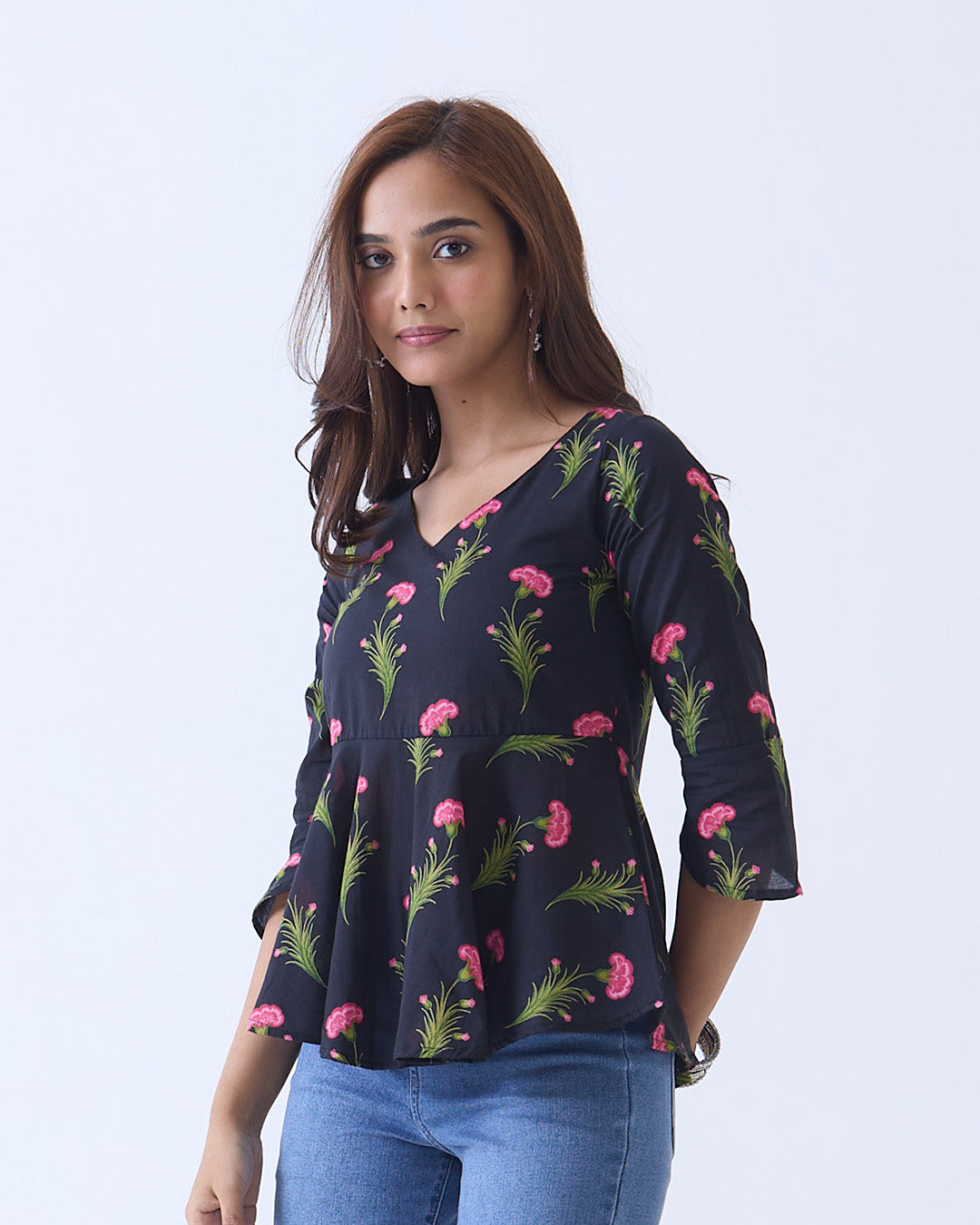 Black Camelia Top