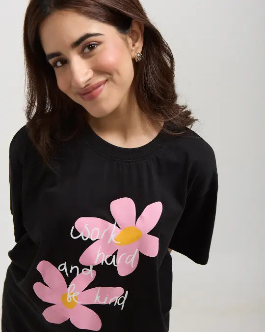 Work Hard And Be Kind Oversized T-Shirt