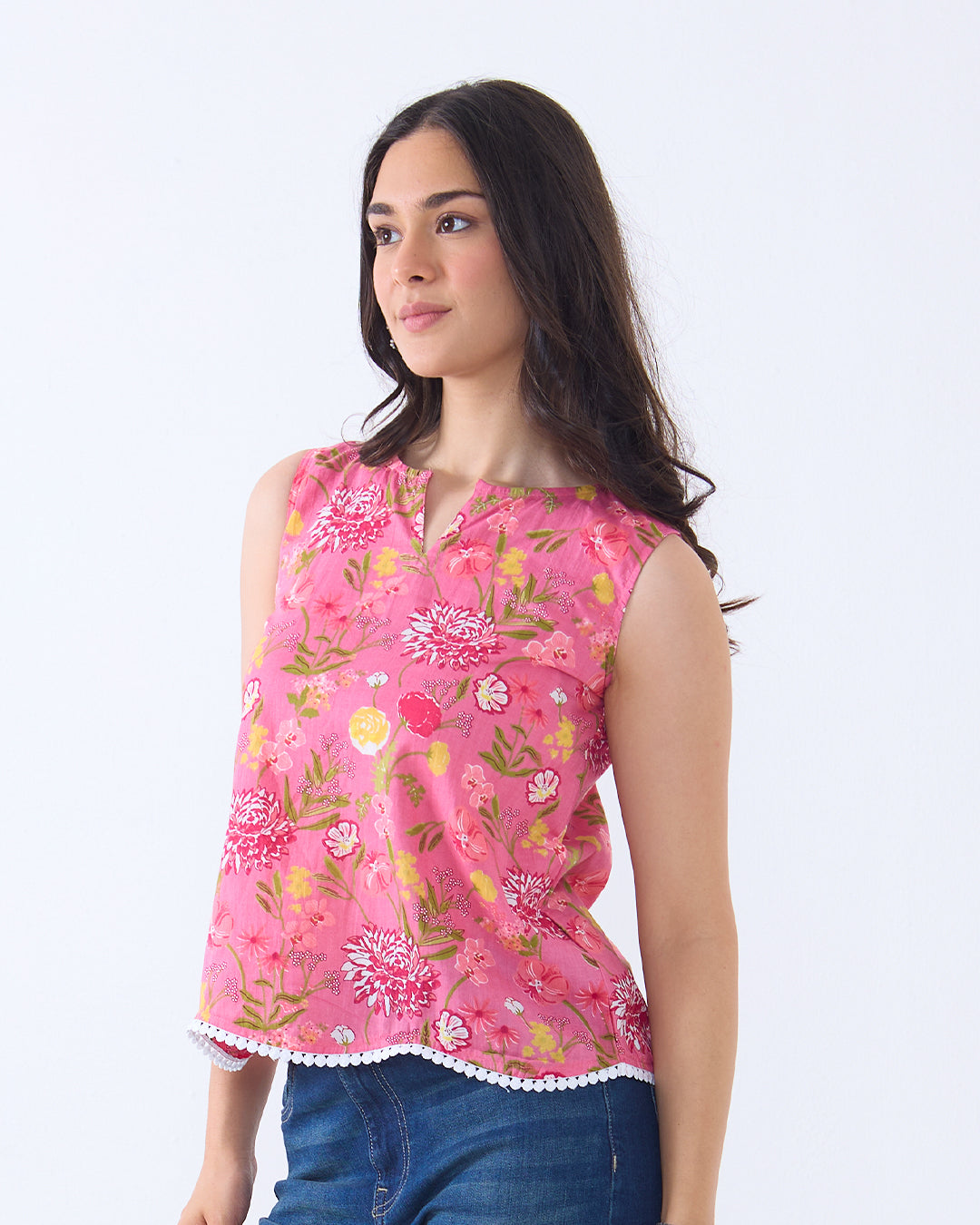 Pink Sara A Line Top