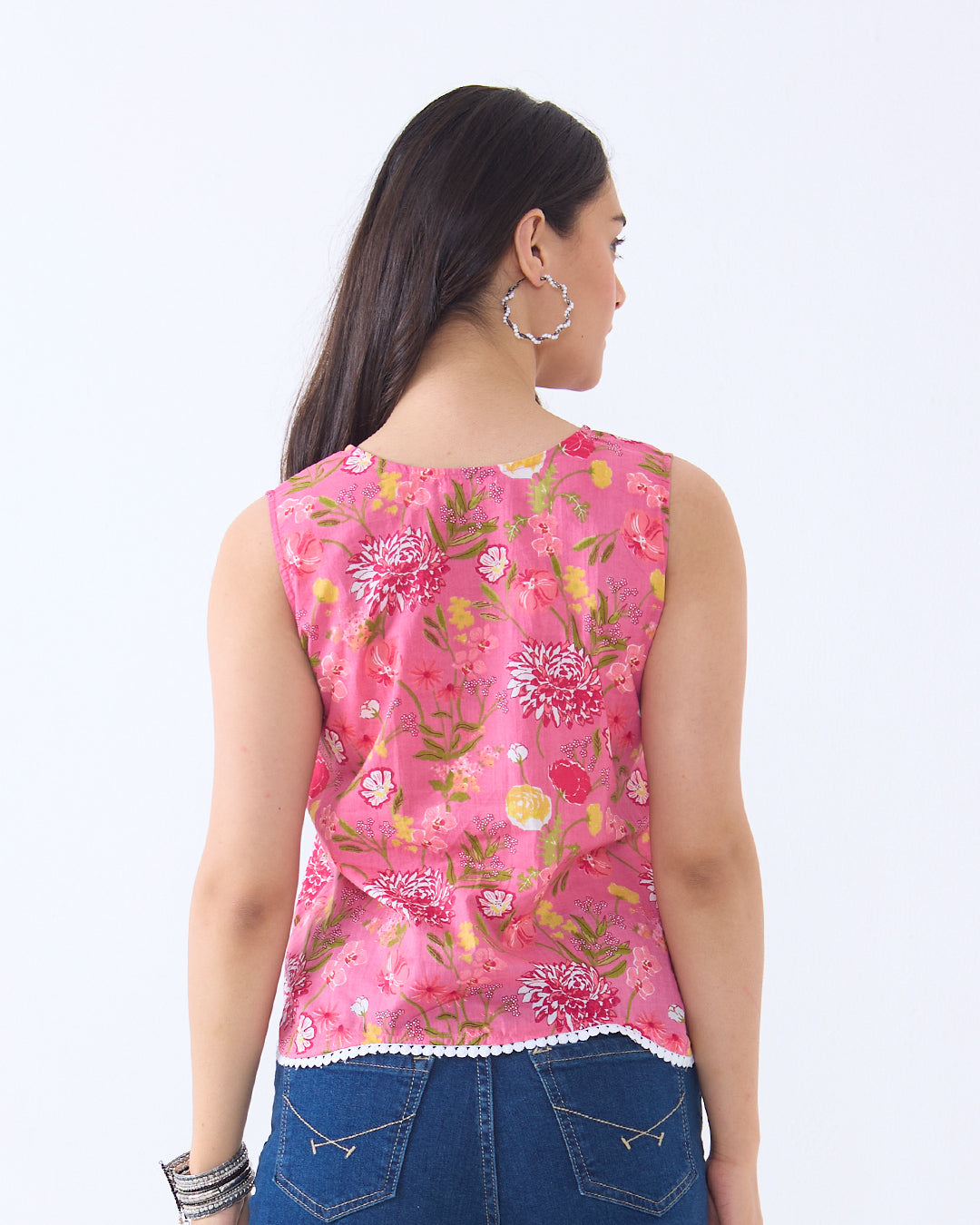 Pink Sara A Line Top