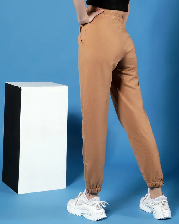 Brown Zip Joggers