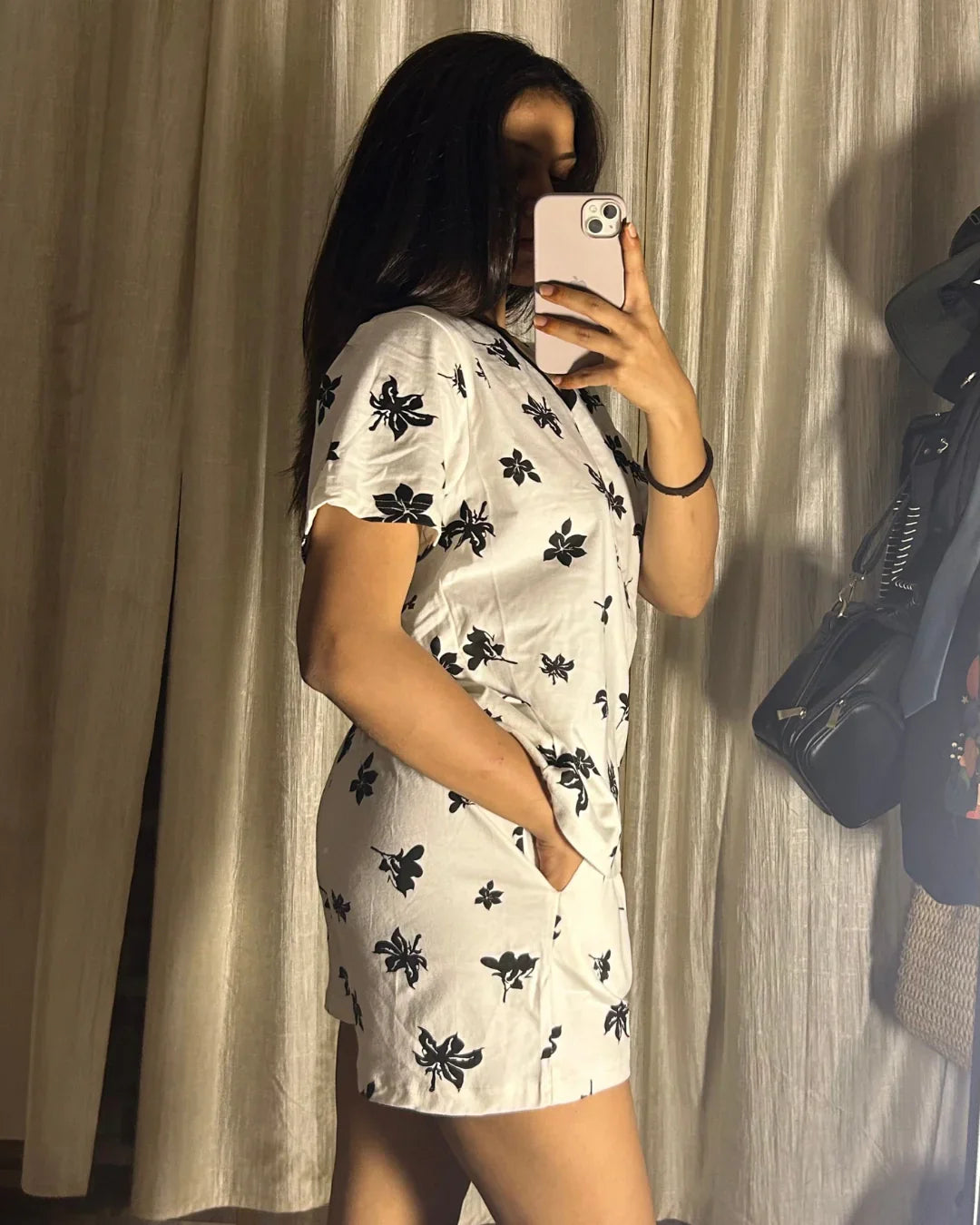 Flowery Cotton Shorts Set