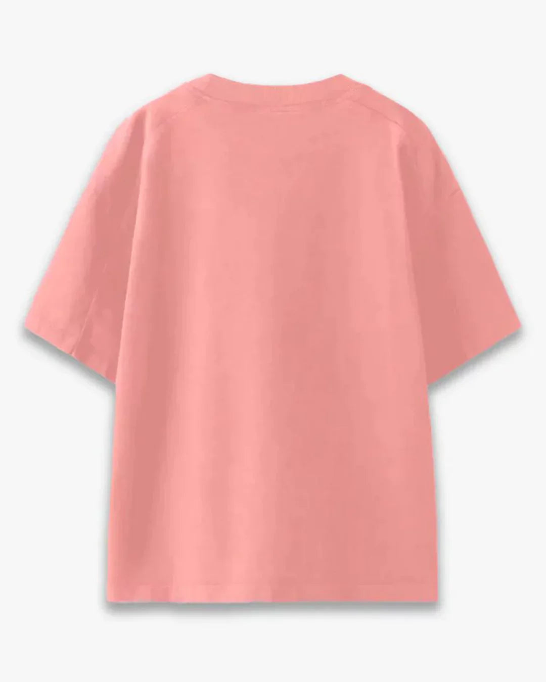 Salmon Pink Plain Oversized T-Shirt
