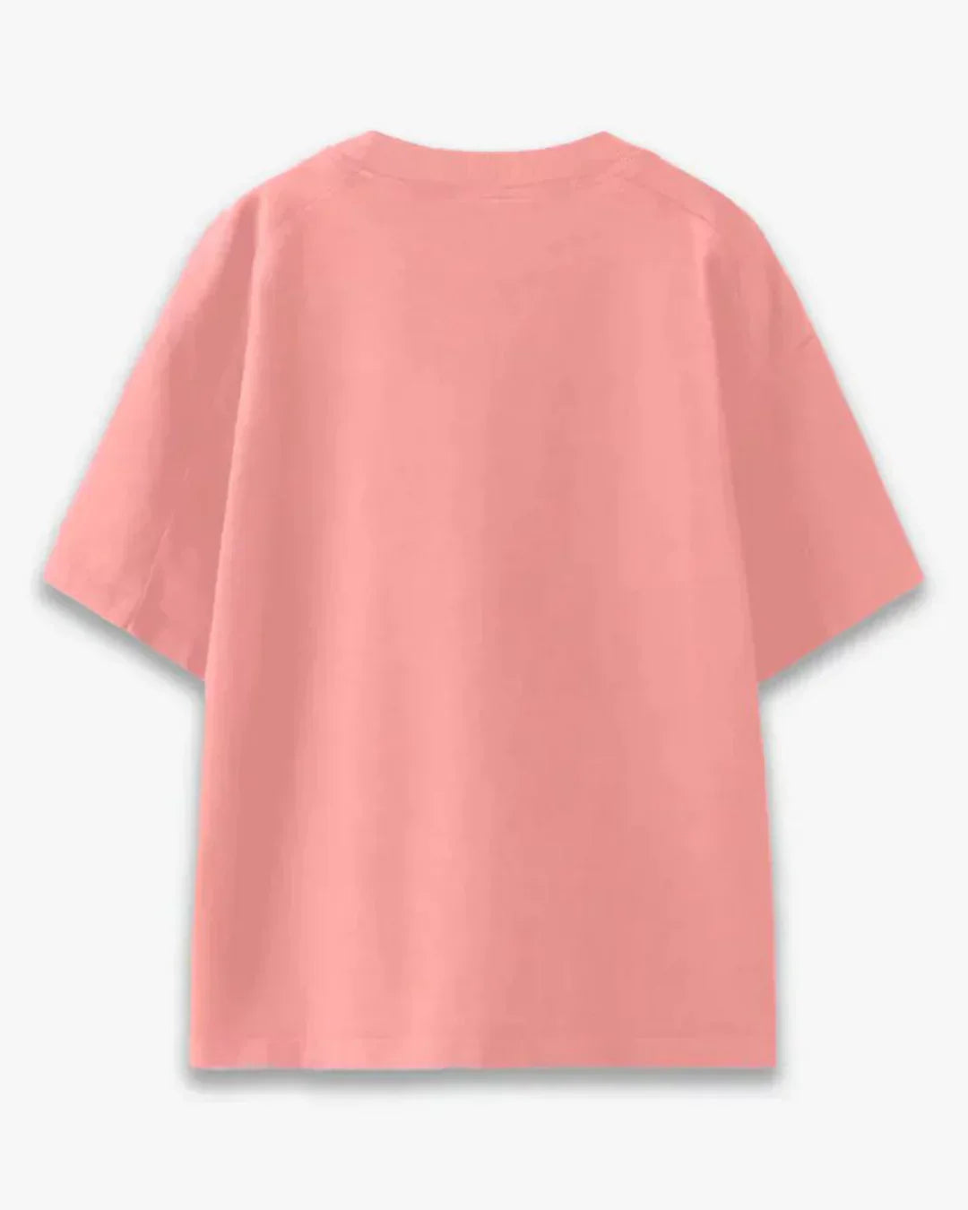 Salmon Pink Plain Oversized T-Shirt
