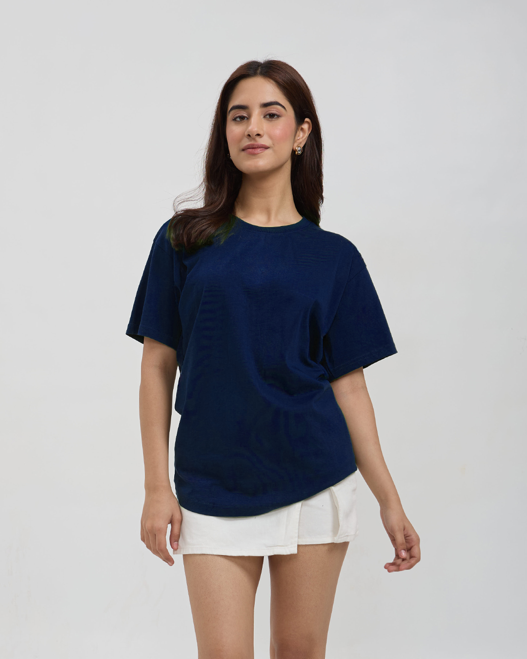 RB Navy Blue Plain Oversized T-Shirt