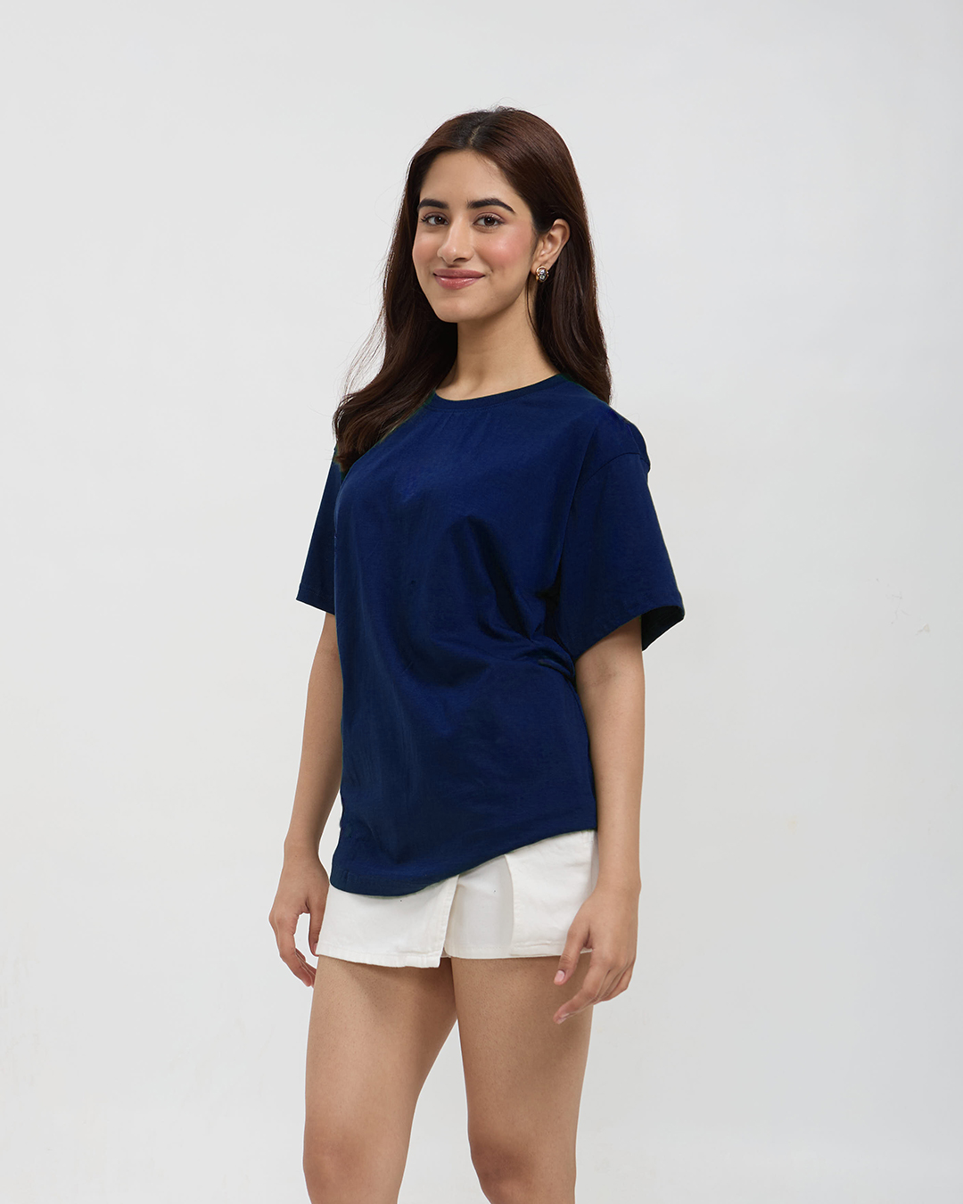 RB Navy Blue Plain Oversized T-Shirt