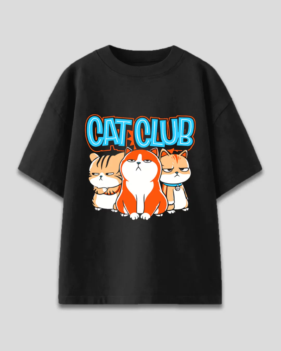 Black Cat Club Women's Oversized T Shirt | Dky