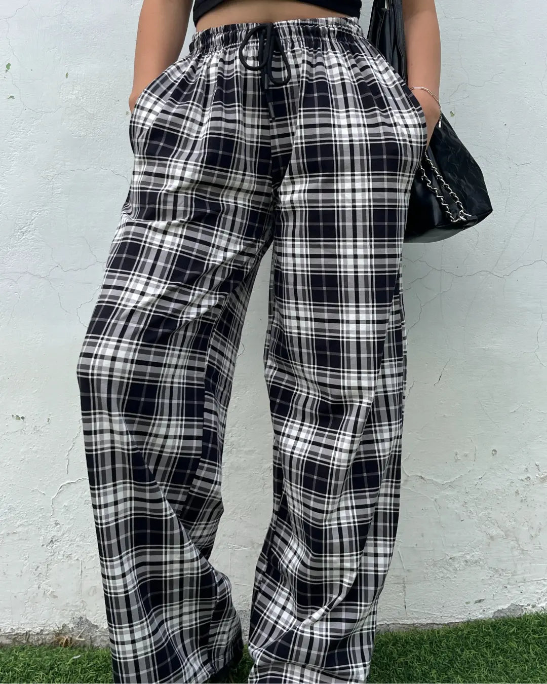 Black Checkered Pajama for Women Online In India | Dky