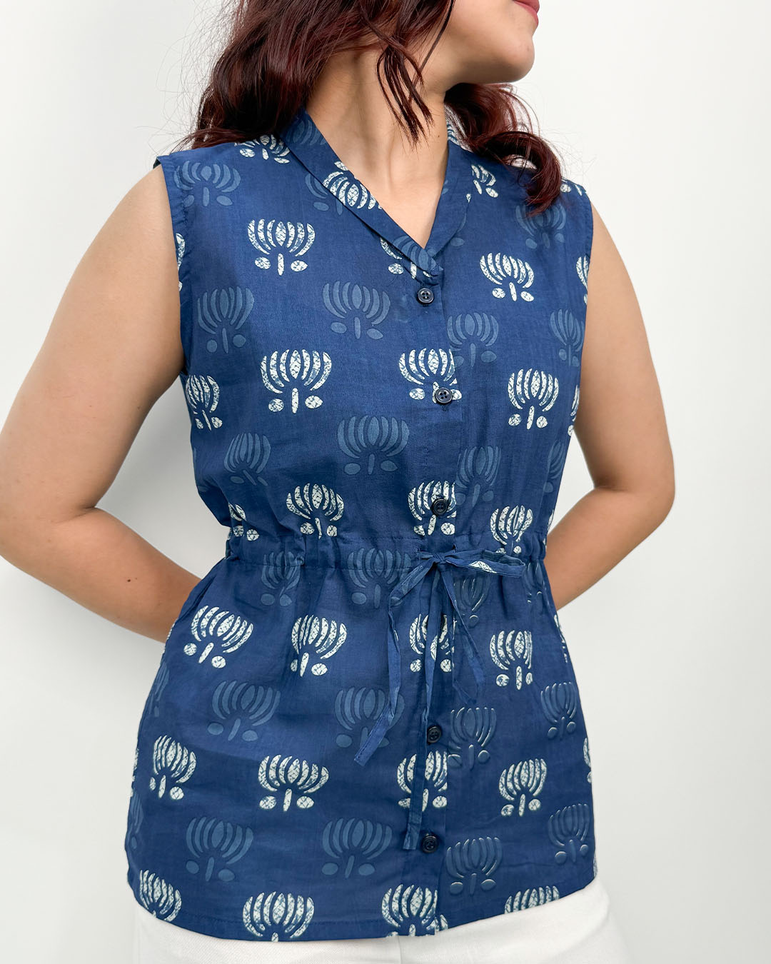 Blue Inayat Cinched Top