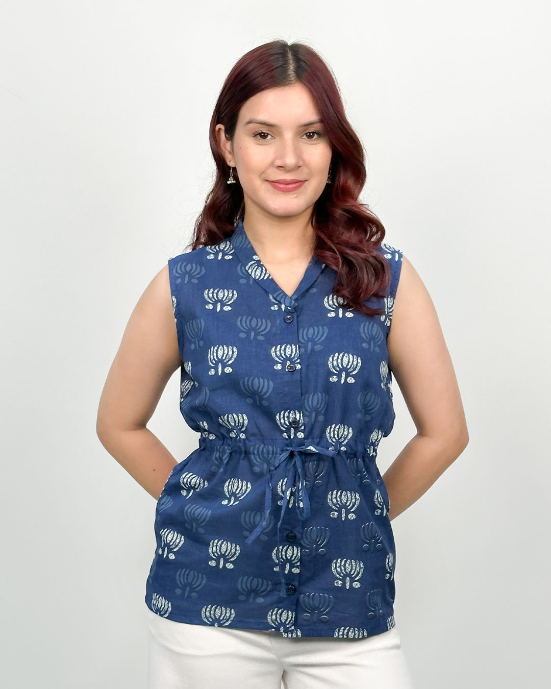 Blue Inayat Cinched Top