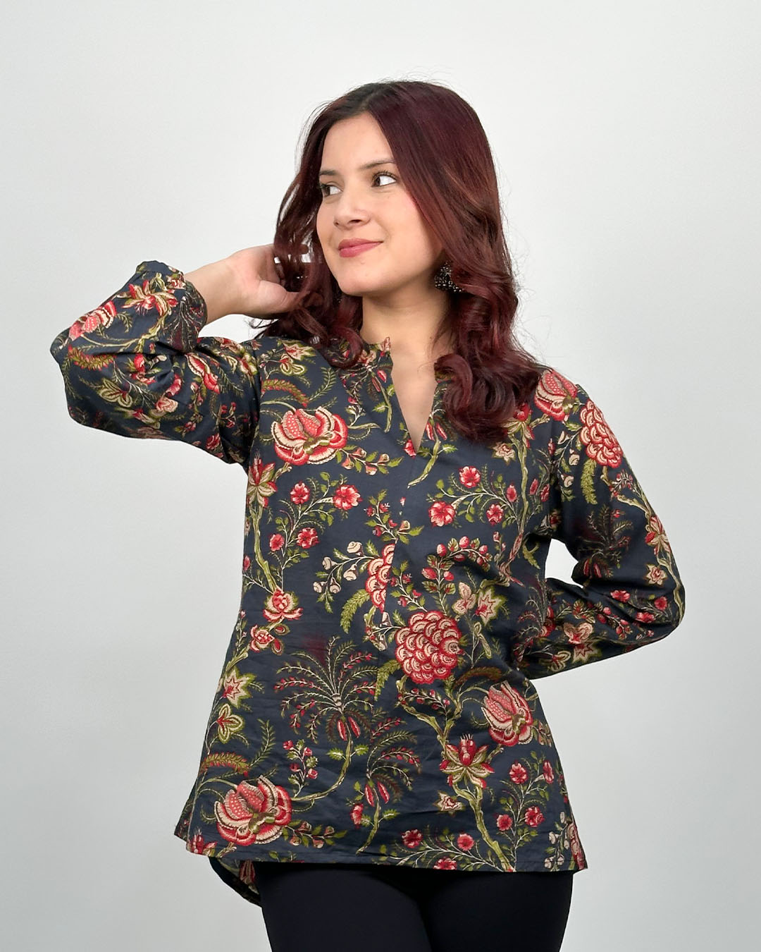 Blue Vaani High Low Short Kurti