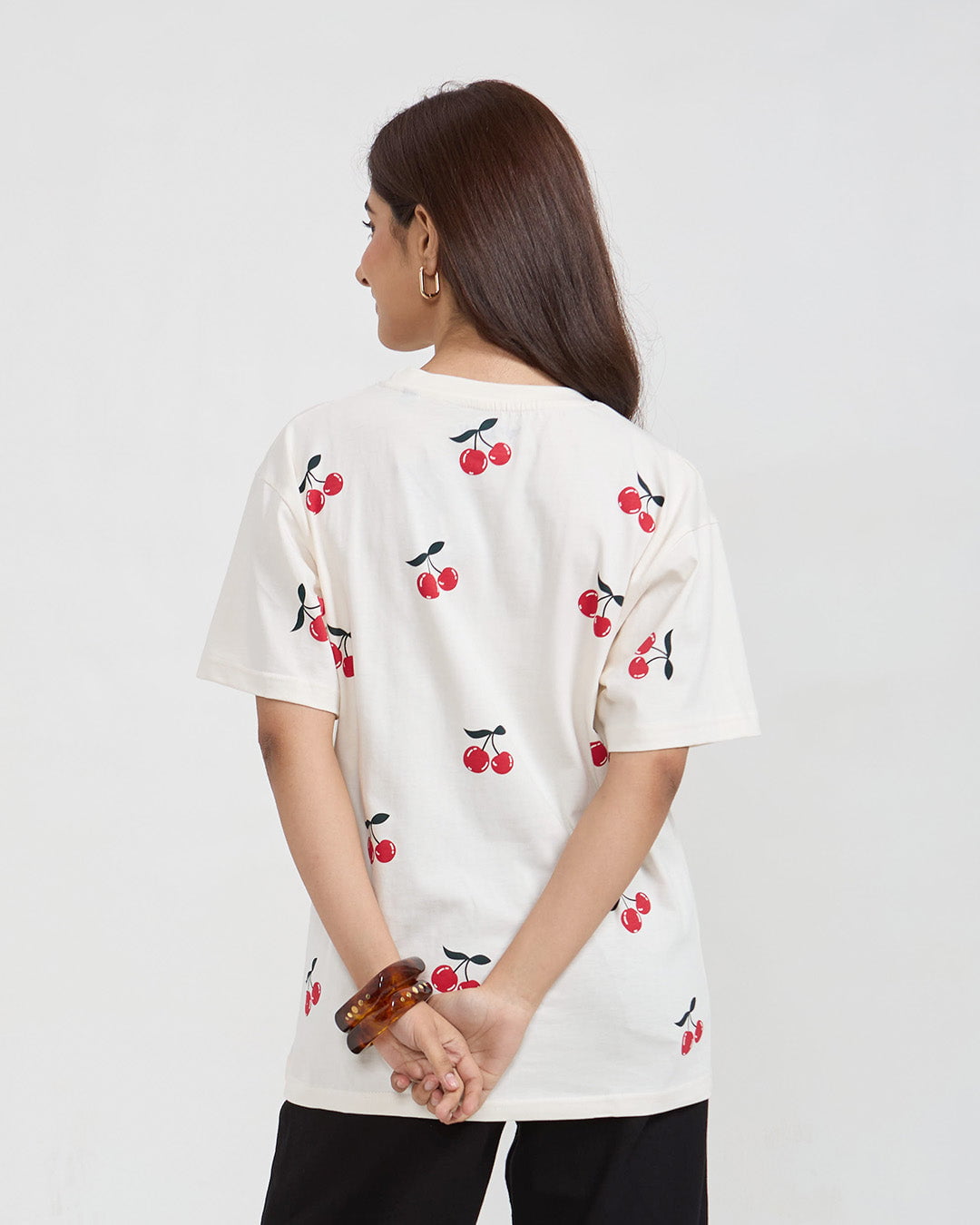 Cherry Bomb Oversized T-Shirt - Shop Printed T shirt for Women Online In India | LoveDky