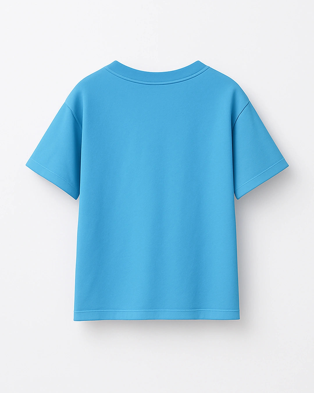 Denim Blue Plain V-Neck Oversize T-Shirt
