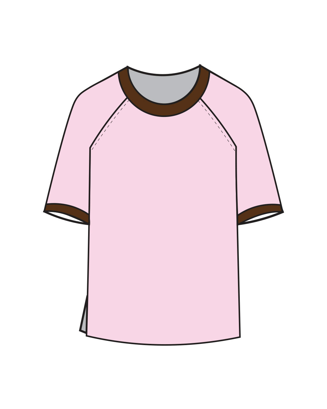Tap Out T-Shirt - Pink & Brown
