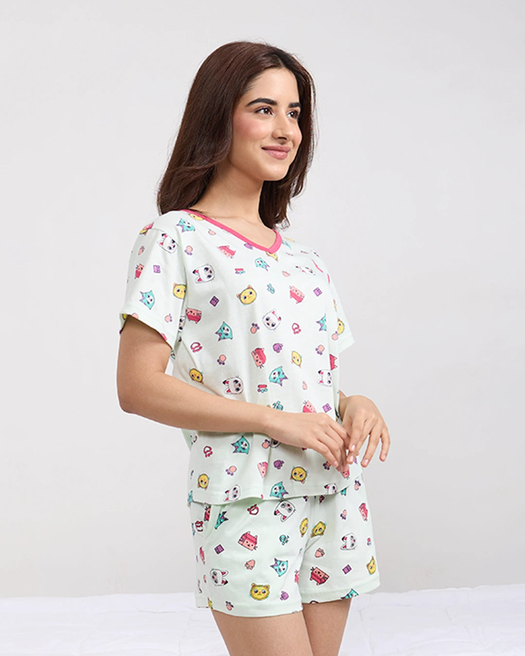 Kitty Cotton Shorts Set