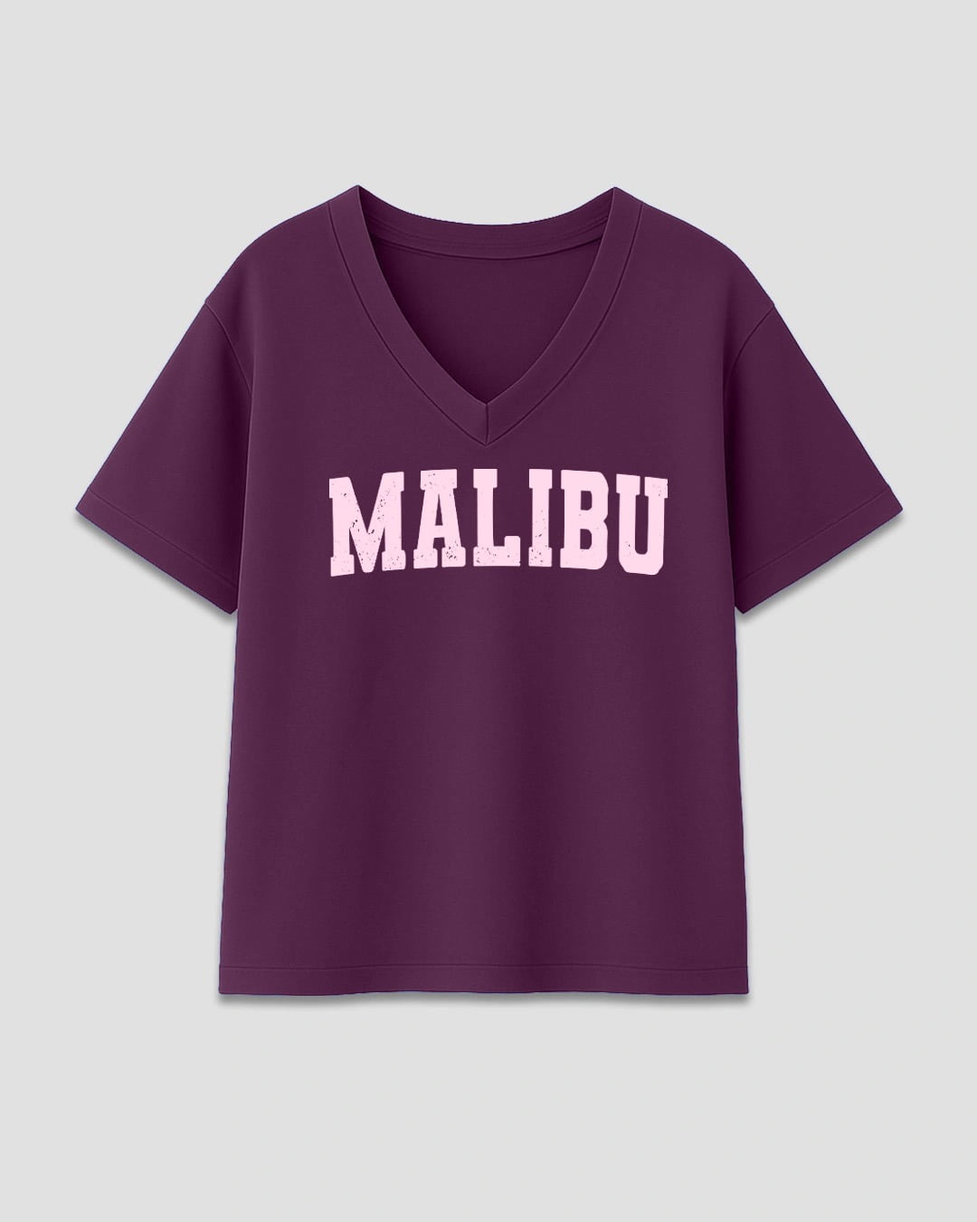 Plum Malibu V-Neck Oversize T-Shirt
