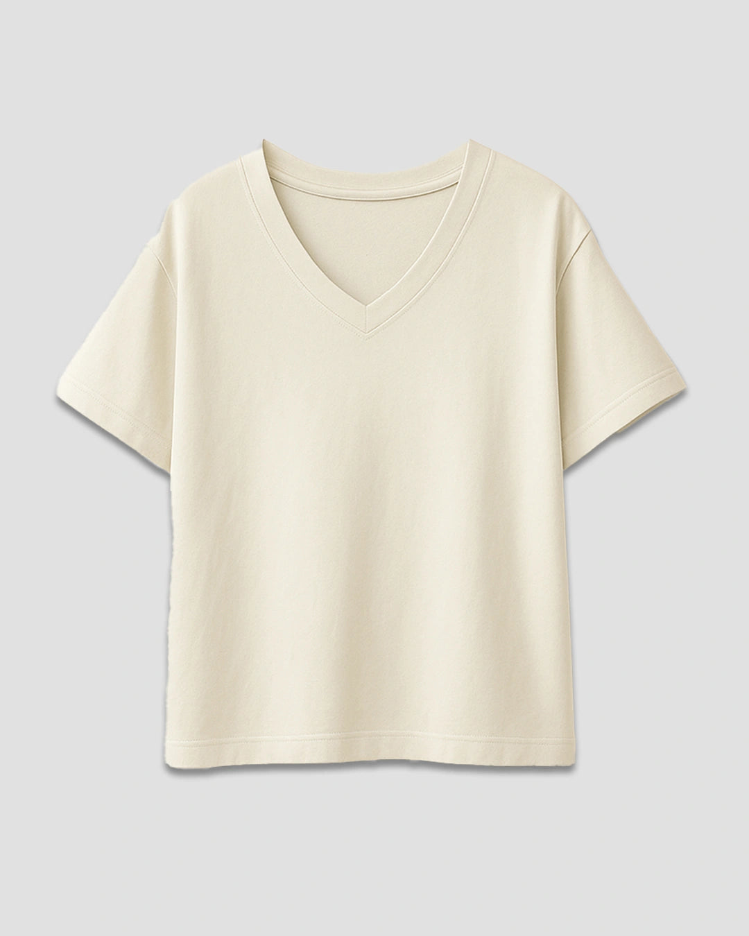 Pearl Plain V-Neck Oversize T-Shirt