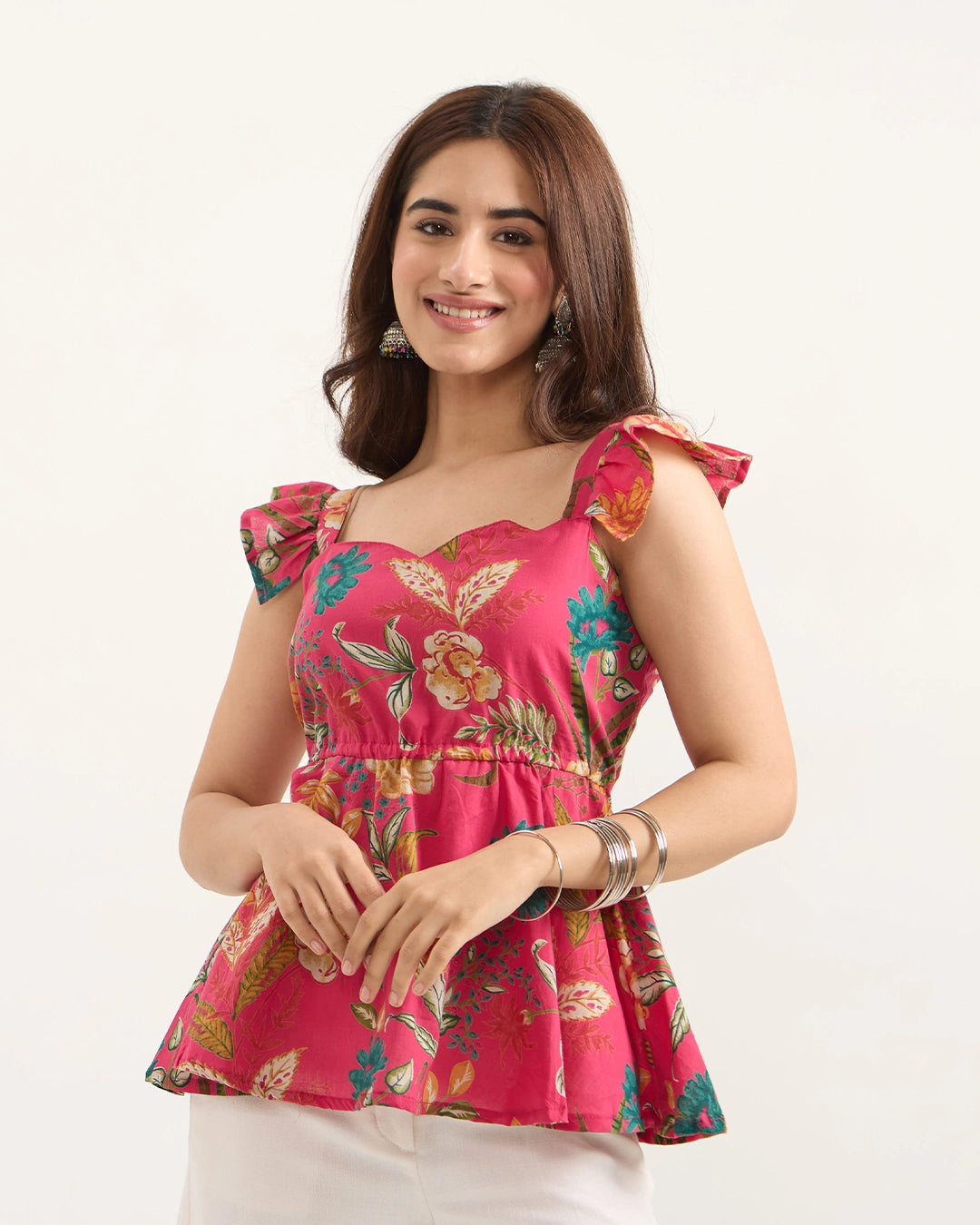 Pink Ella Ruffle Top