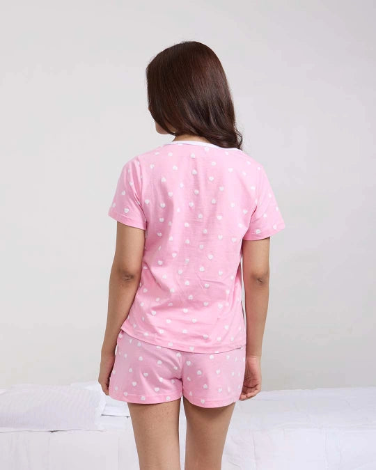 Pink Crush Cotton Shorts Set