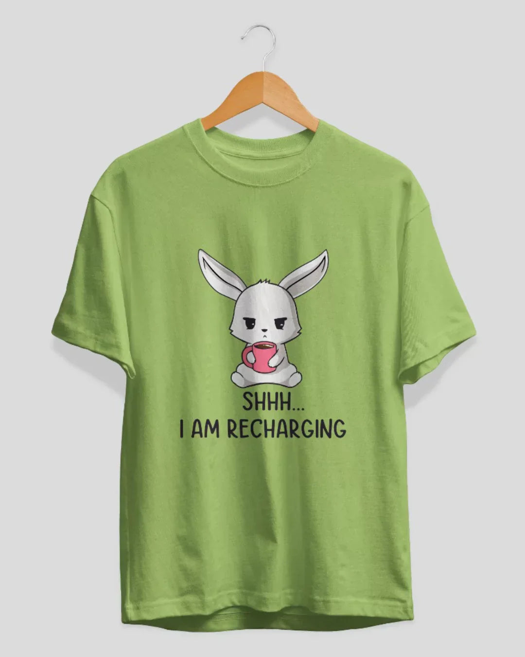 Shh I Am Recharging Matcha T-Shirt for Women Online In India | Dky