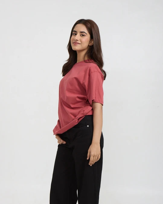 Brick Plain Oversized T-Shirt