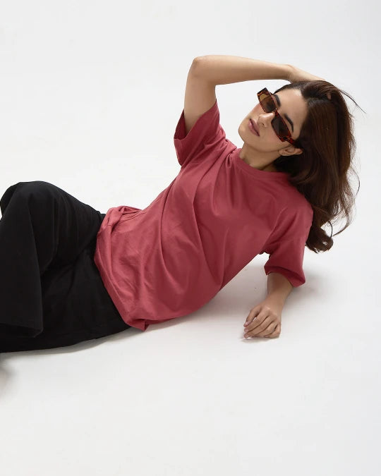 Brick Plain Oversized T-Shirt