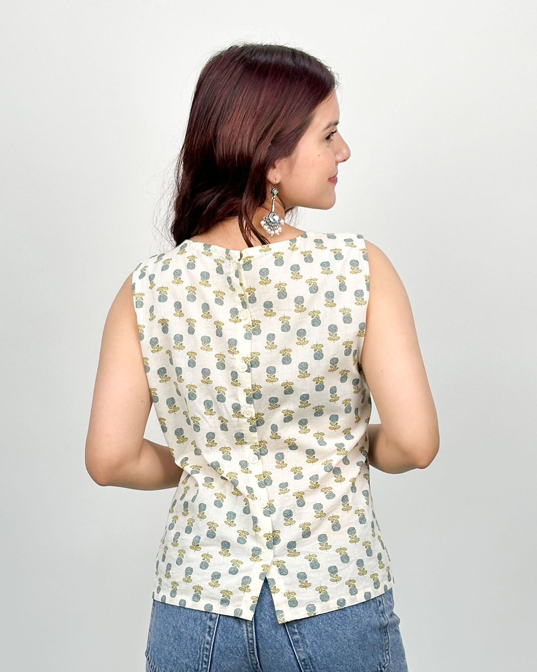 White Floral Fix Short Cotton Top