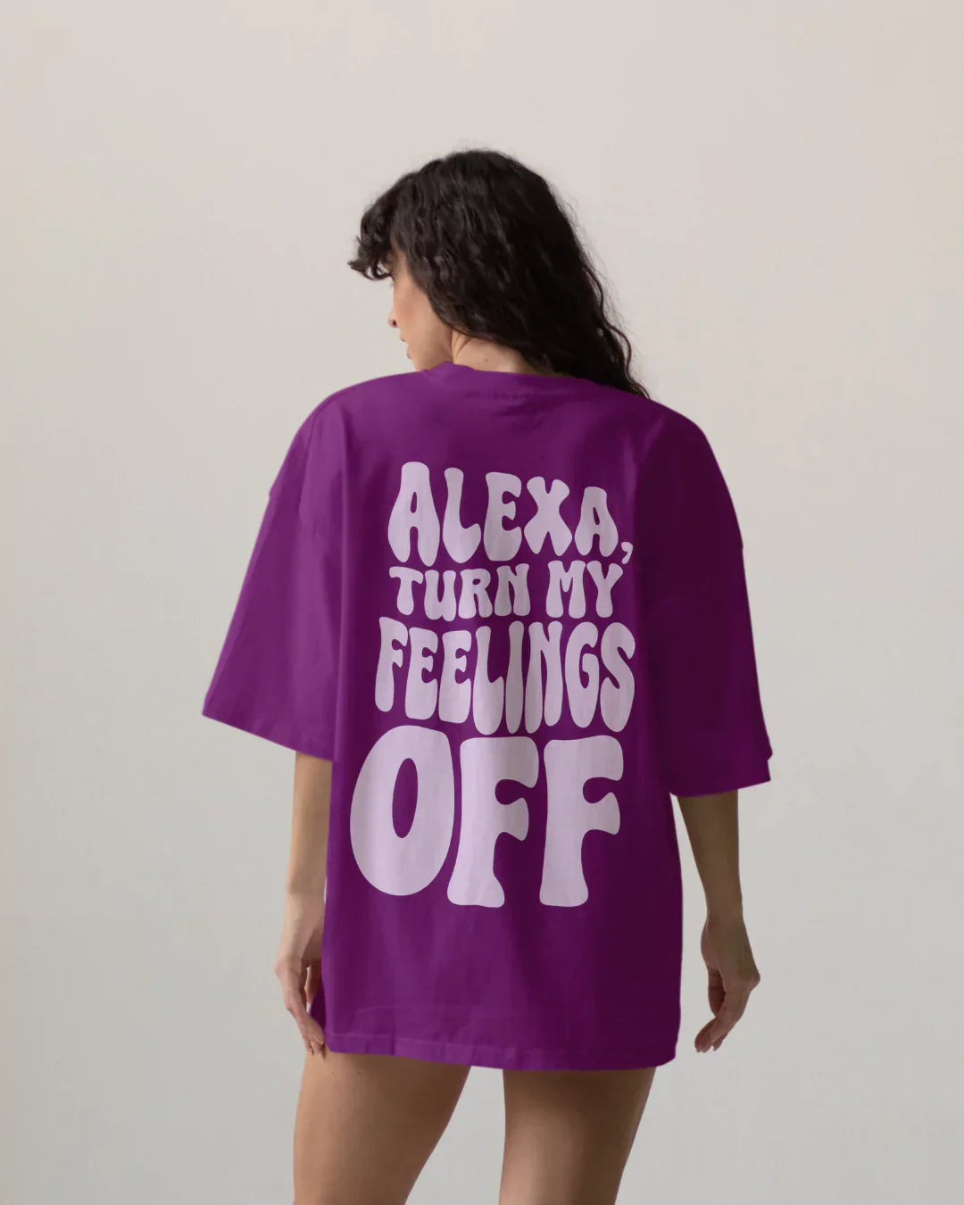Turn Off My Feelings Mulberry Oversized T-Shirt