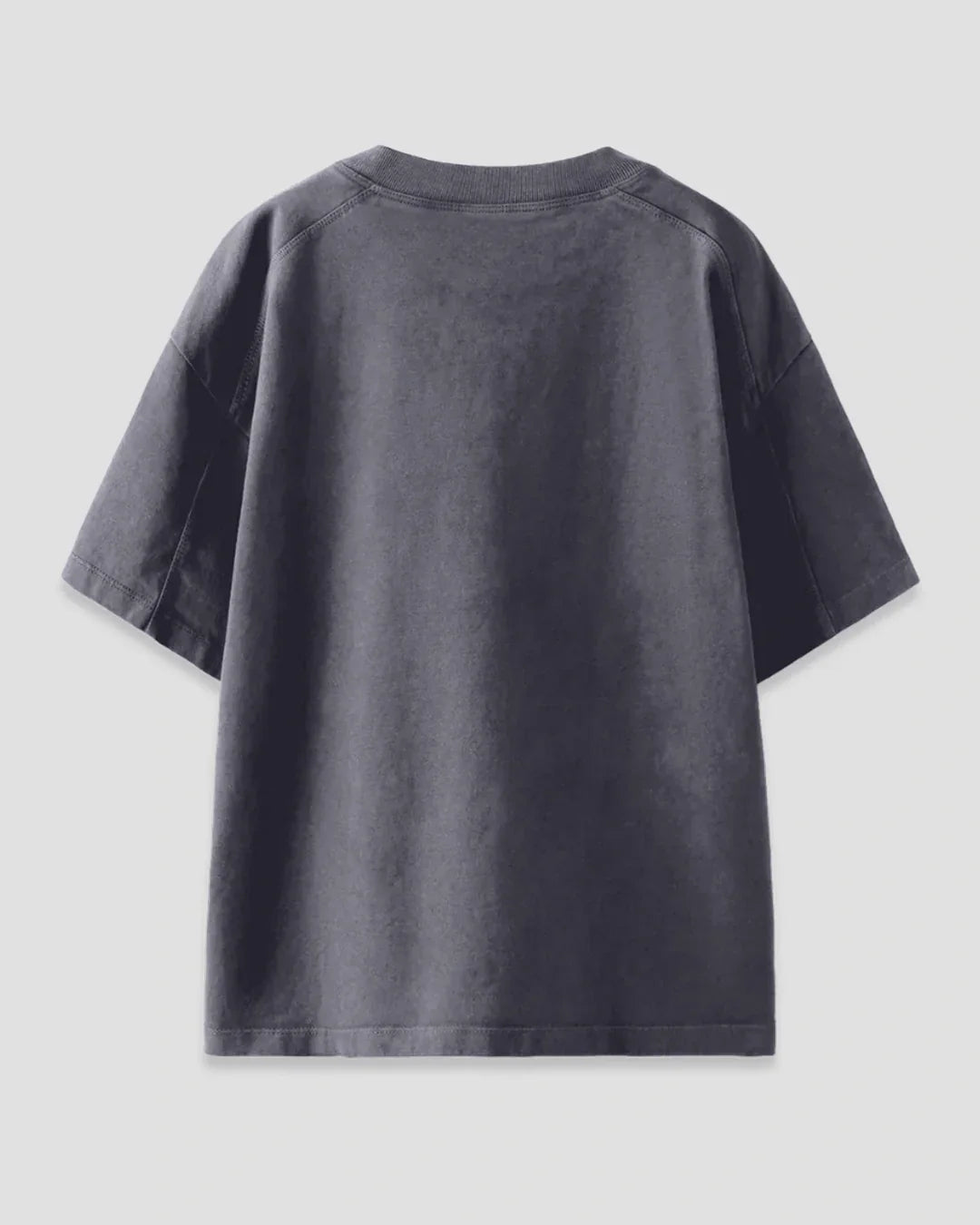 ASAP Oversized T-Shirt – charcoal gray, short-sleeve oversized tee with plain back view