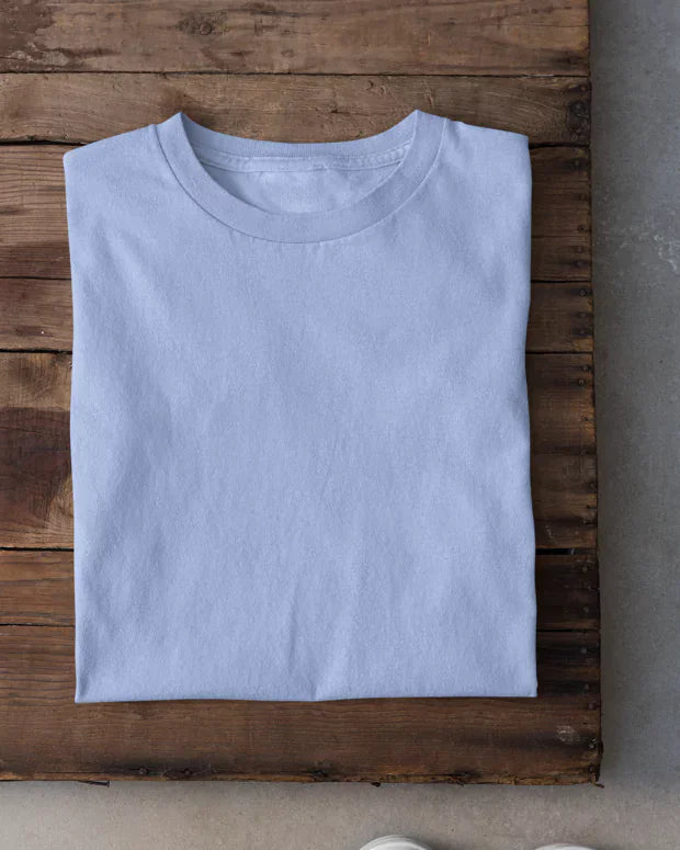 Baby Blue Plain T-Shirt - Shop Printed T shirt for Women Online In India | LoveDky