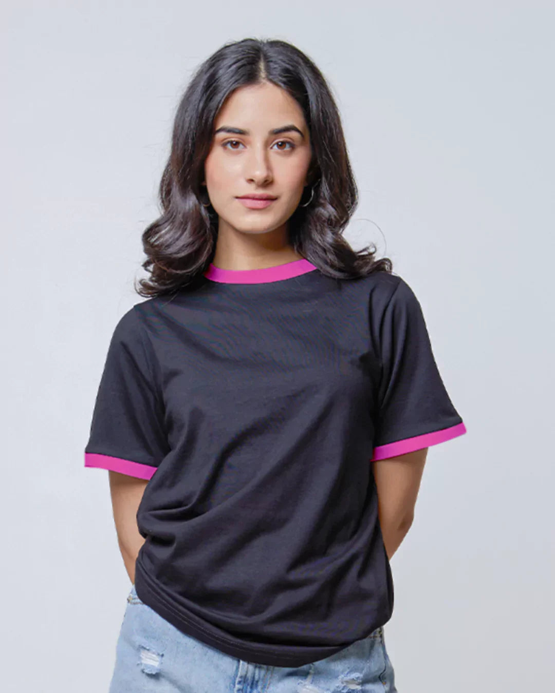 Tap Out T-Shirt - Black & Hot Pink
