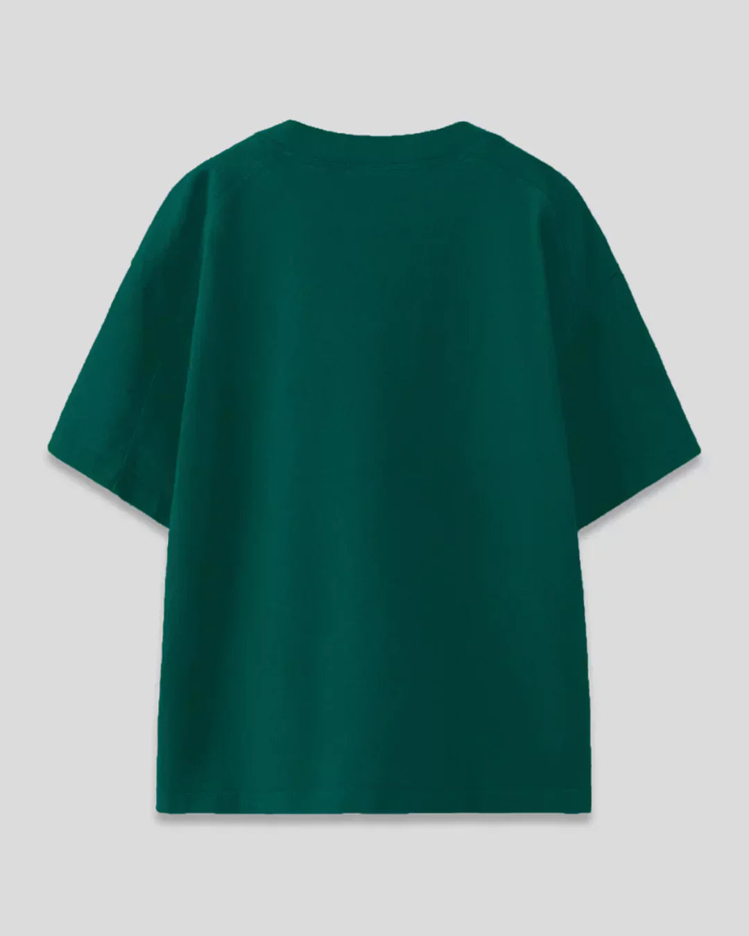 Be Happy Oversized T-Shirt – emerald green, oversized fit, plain back view
