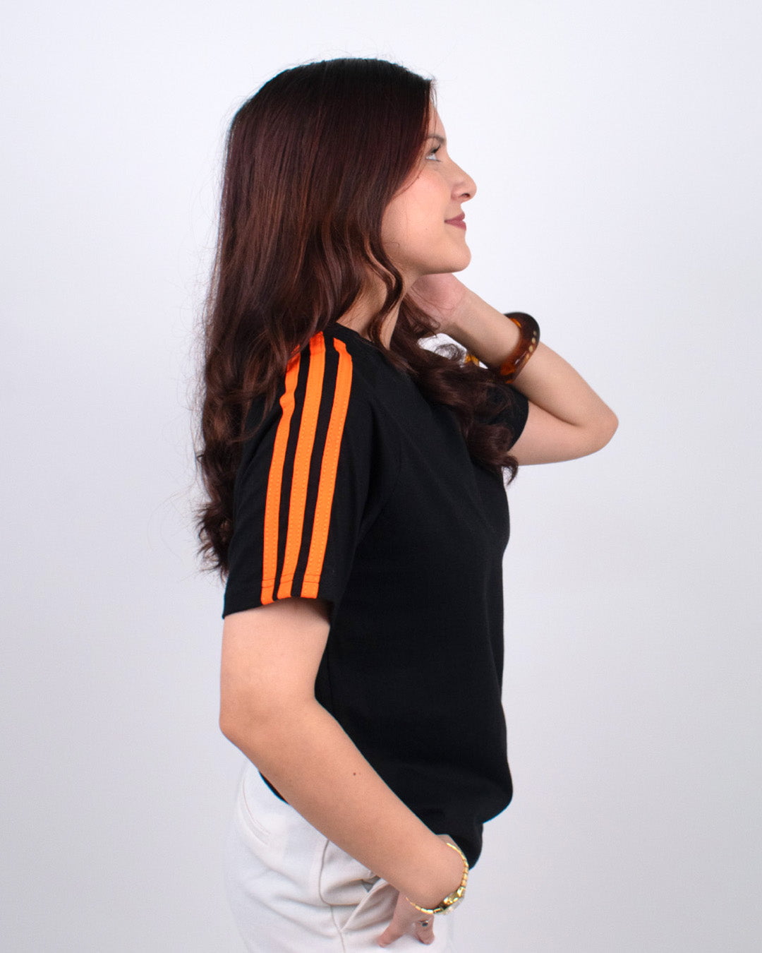 Black Curve Plain T-Shirt