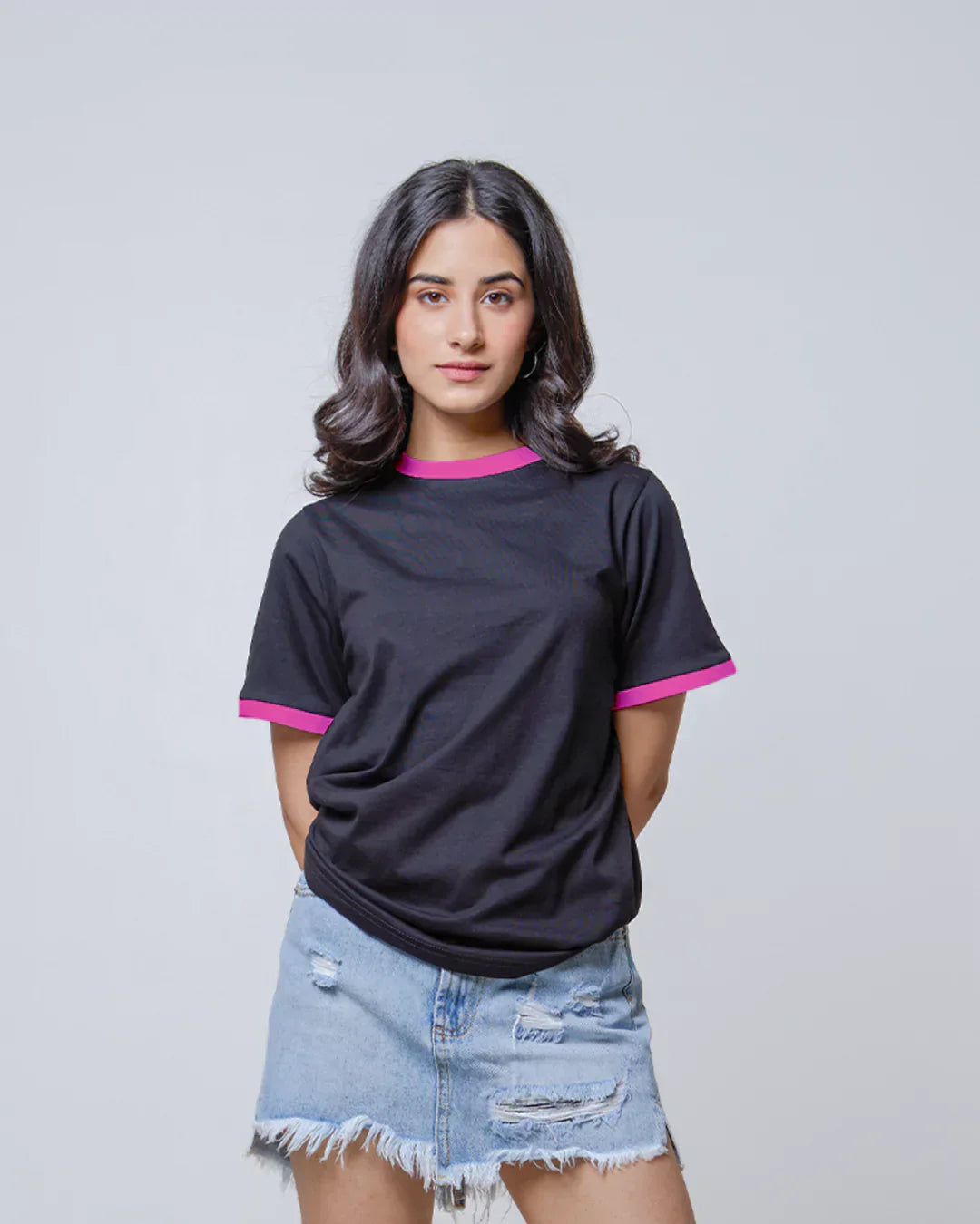 Tap Out T-Shirt - Black & Hot Pink