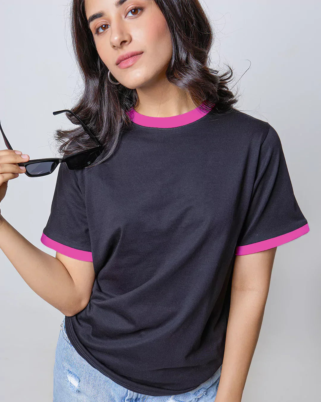 Tap Out T-Shirt - Black & Hot Pink