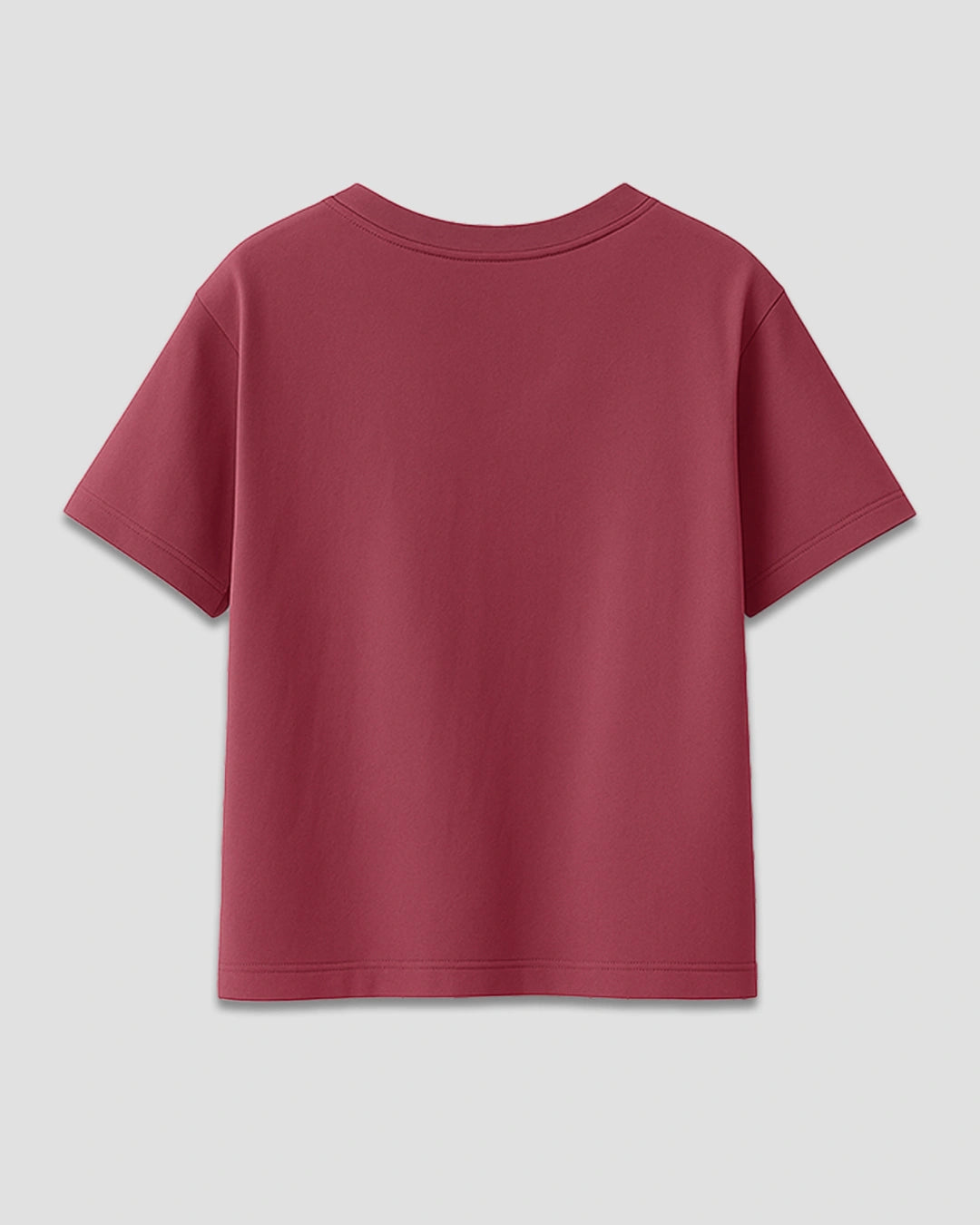Brick Plain V-Neck Oversized T-Shirt