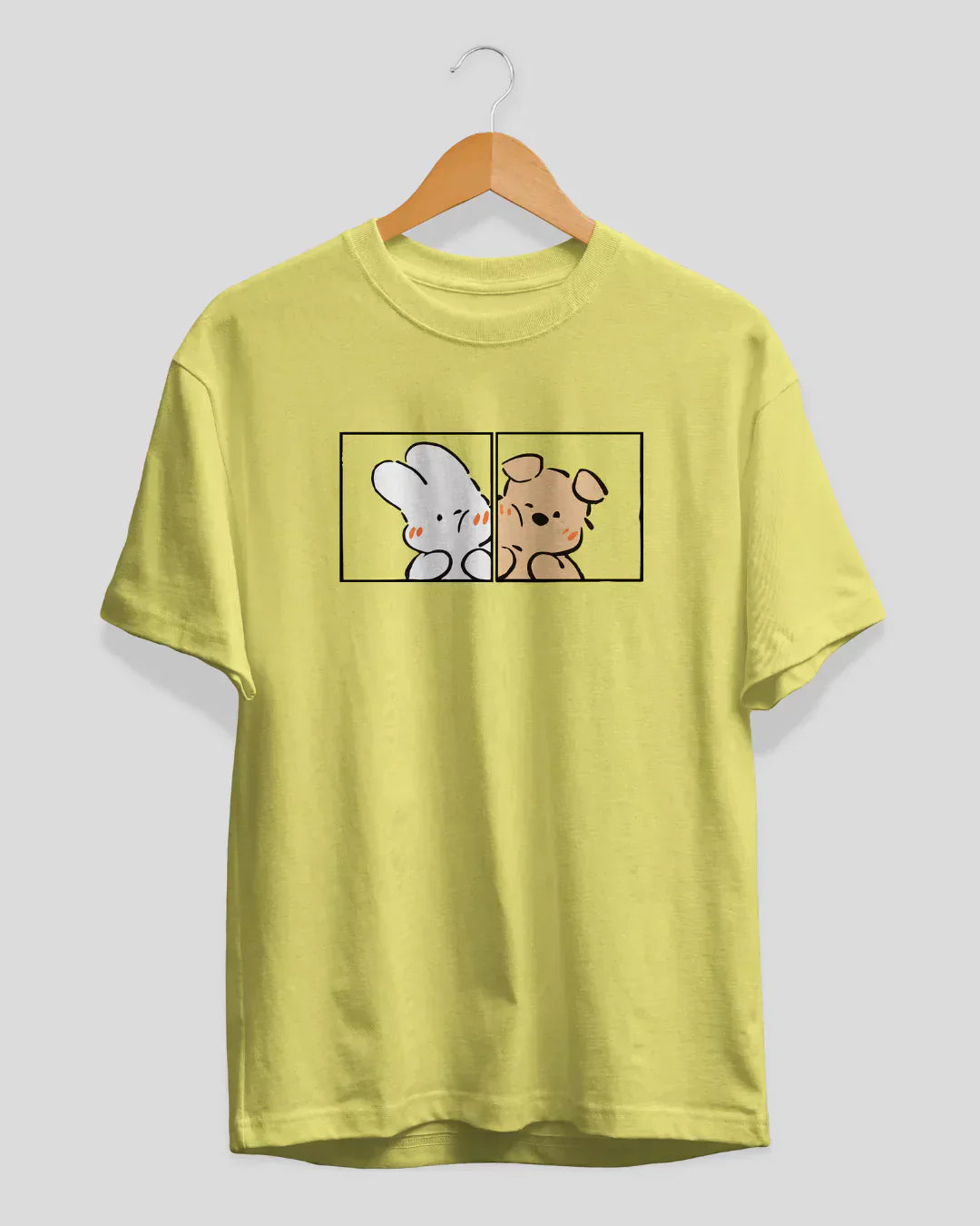 Bunny & Puppy T-Shirt - Shop Printed T shirt for Women Online In India | LoveDky