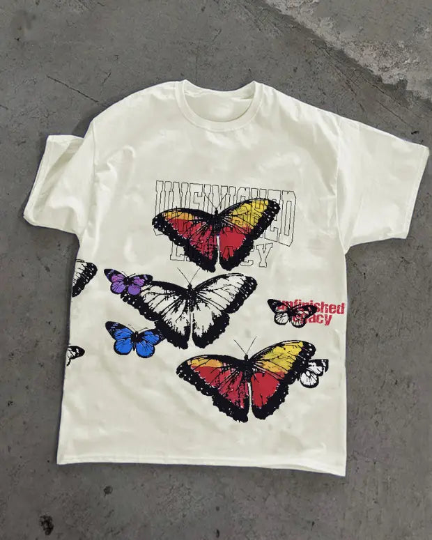 Butterfly Oversized T-Shirt - Shop Printed T shirt for Women Online In India | LoveDky