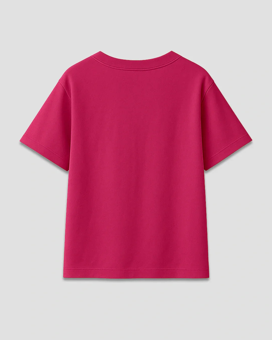 Butterfly V-Neck Oversize T-Shirt – pink oversized tee with a plain design, shown in flat lay