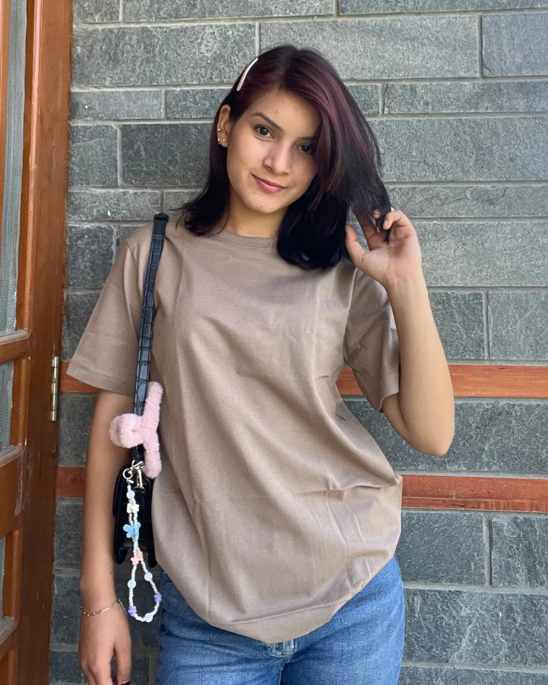 Camel Plain T-Shirt - Shop Printed T shirt for Women Online In India | LoveDky