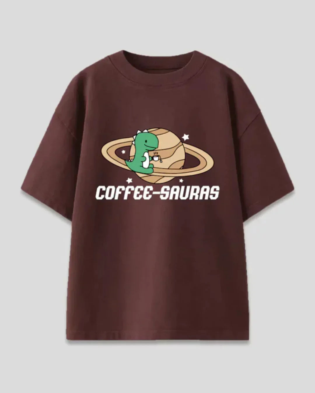 Brown Coffee Sauras Women's Oversized T Shirt | Dky