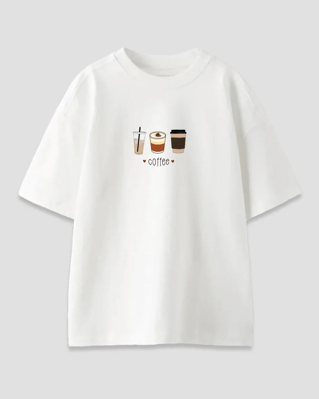 Coffee Trio Oversized T-Shirt for Women Online In India | Dky