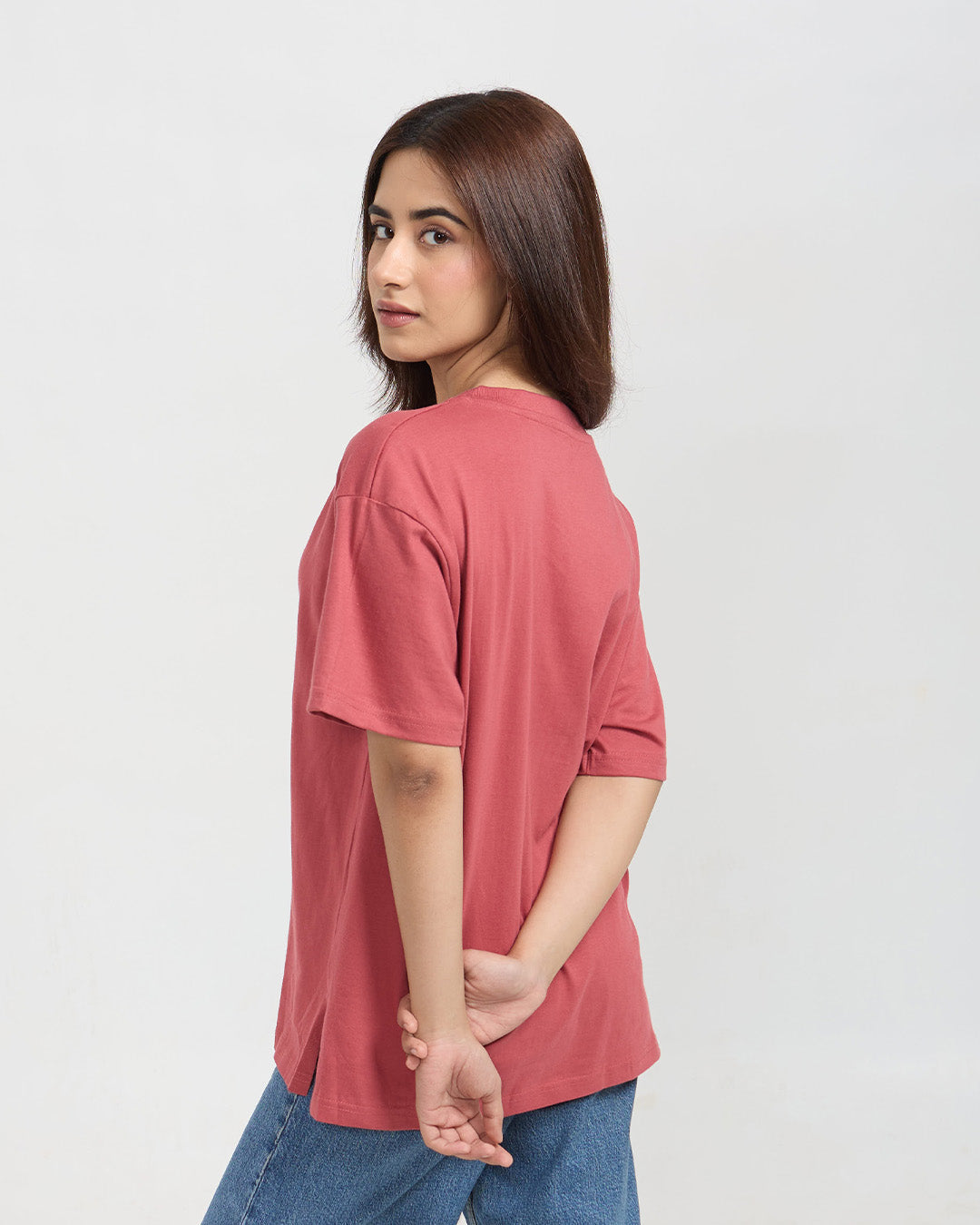 Coffee Character V-Neck Oversize T-Shirt
