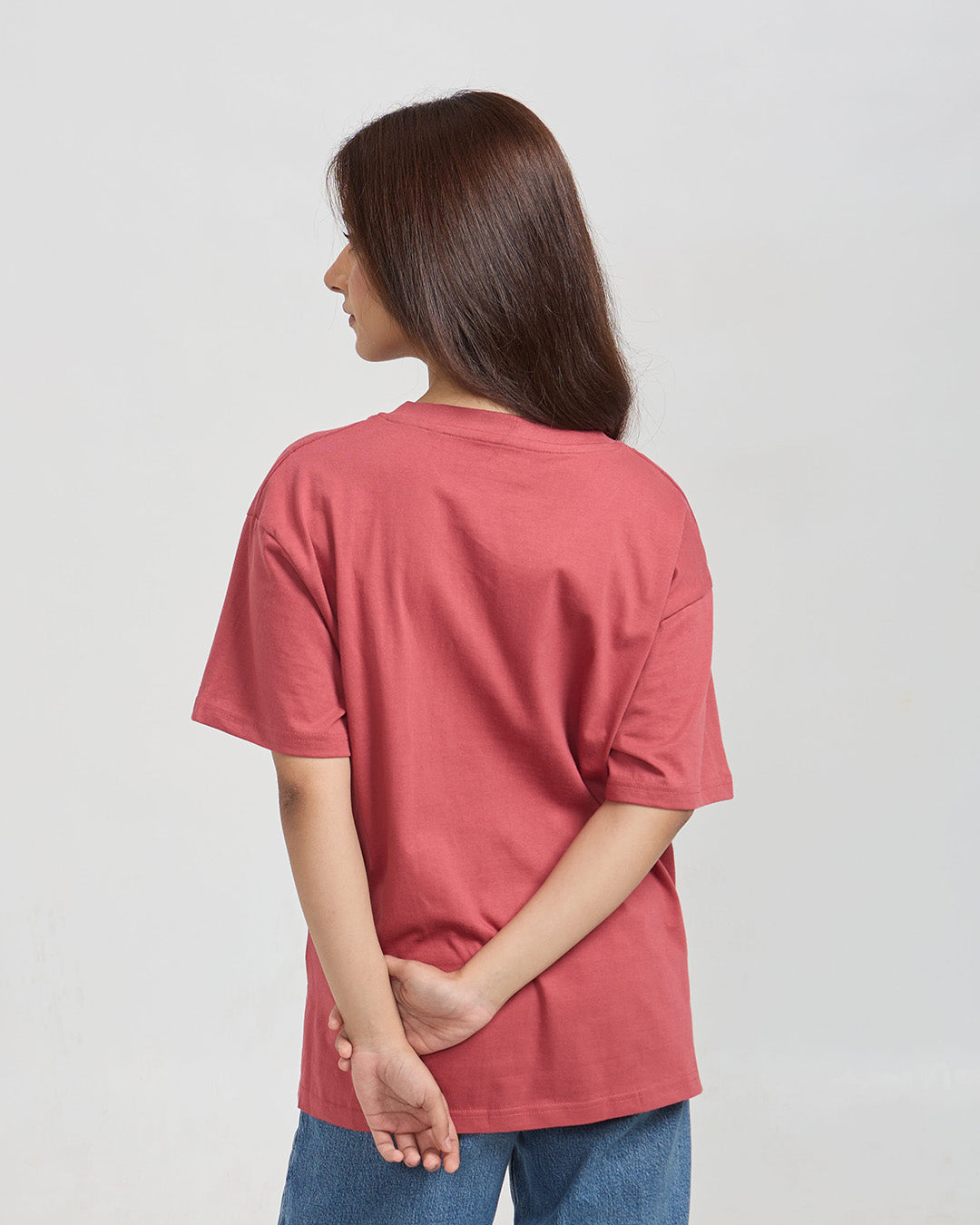Coffee Character V-Neck Oversize T-Shirt