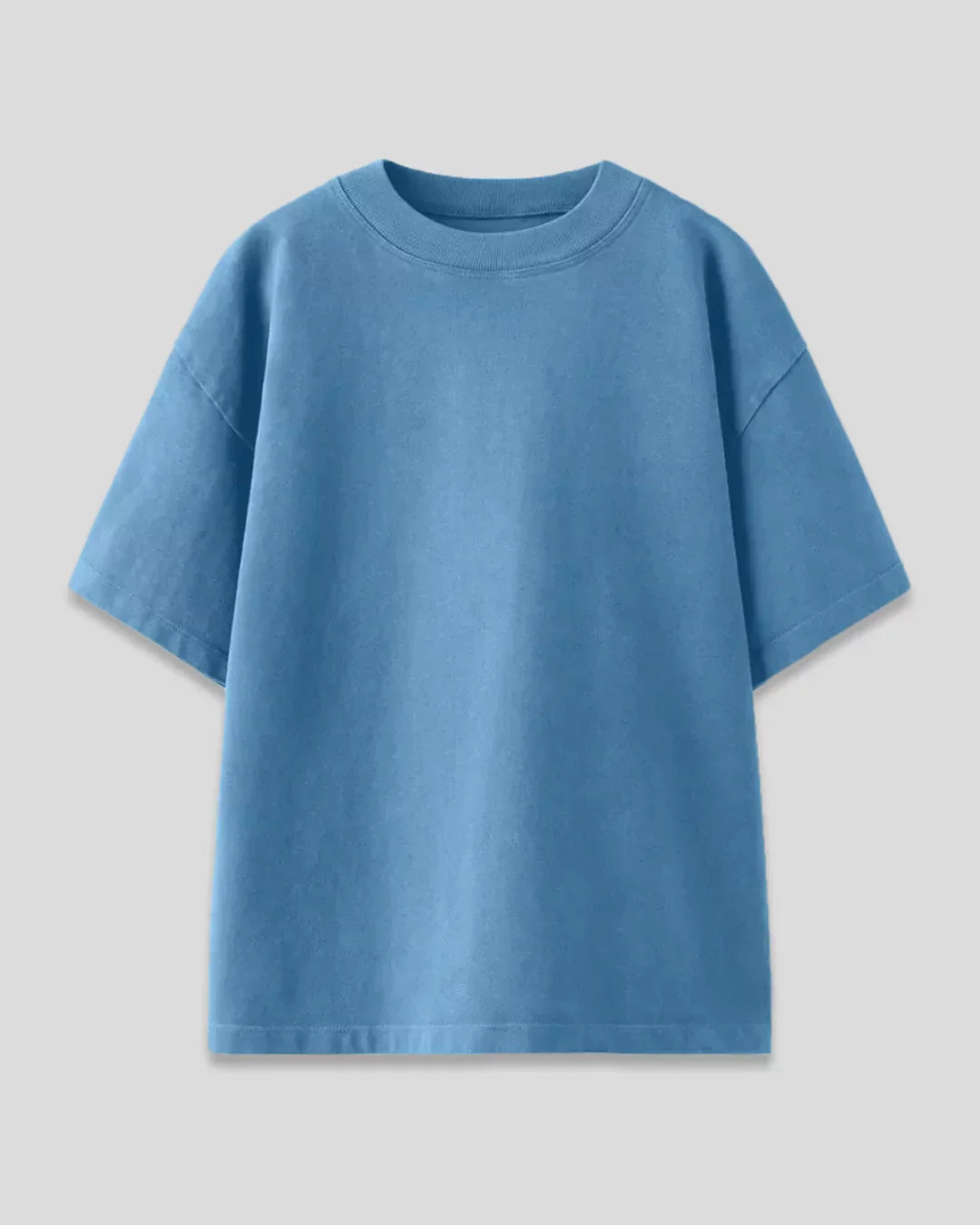 Denim Blue Plain Oversized T-Shirt - Shop Printed T shirt for Women Online In India | LoveDky