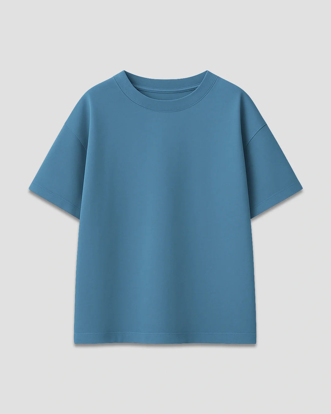 RB Dusky Blue Plain Oversized T-Shirt
