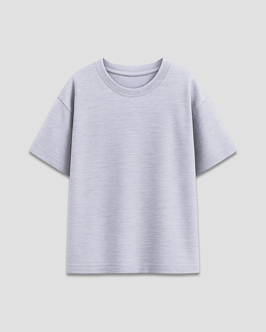 RB Grey Melange Plain Oversized T-Shirt
