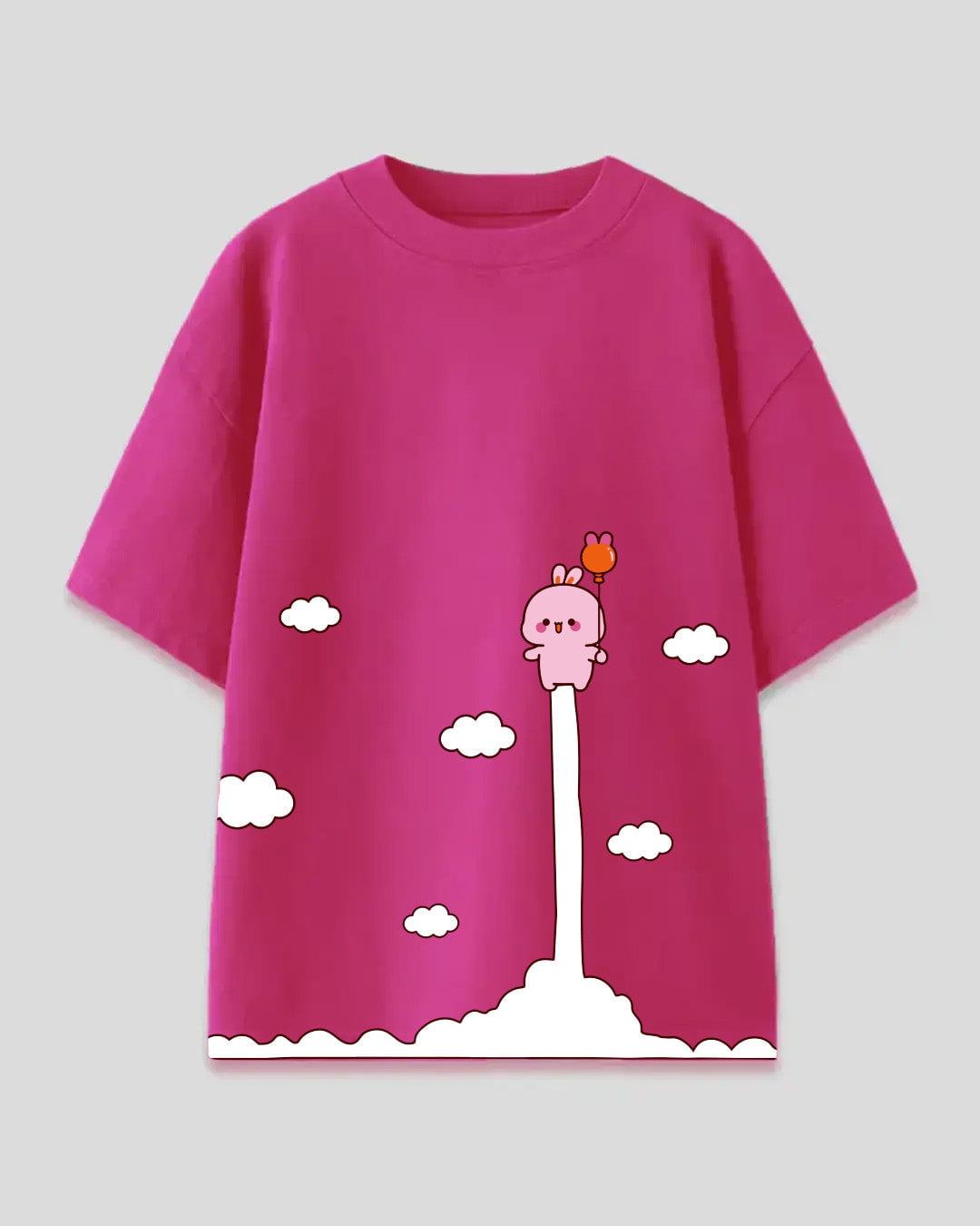 Hot Pink Whopee Oversized T-Shirt Women Online In India | Dky